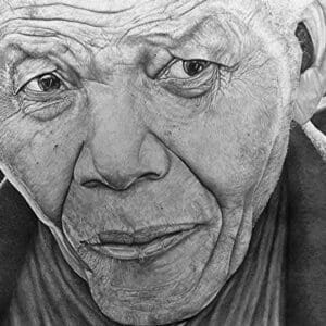 A close up of an old man 's face